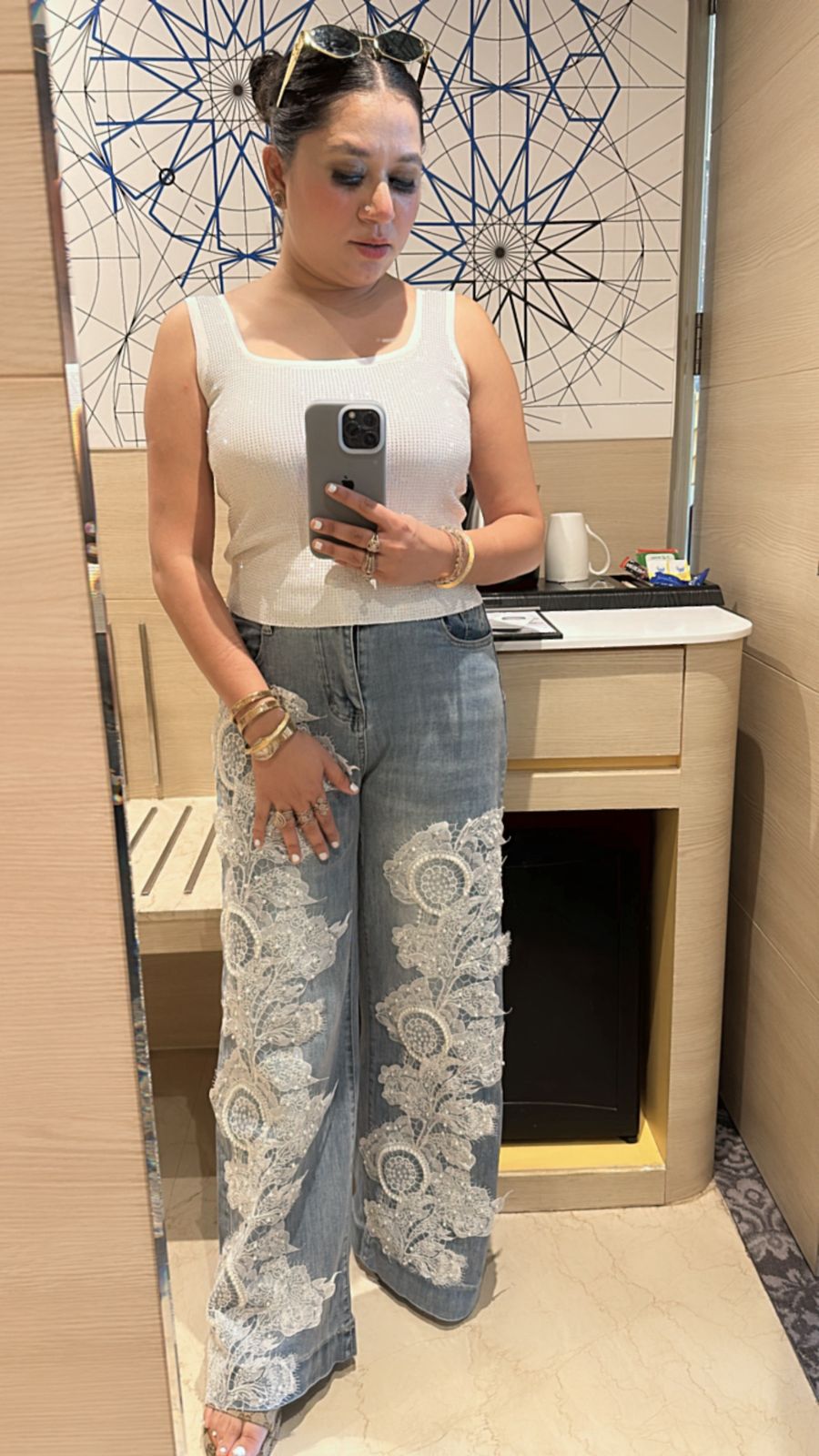 Lace Pearl wale Denim