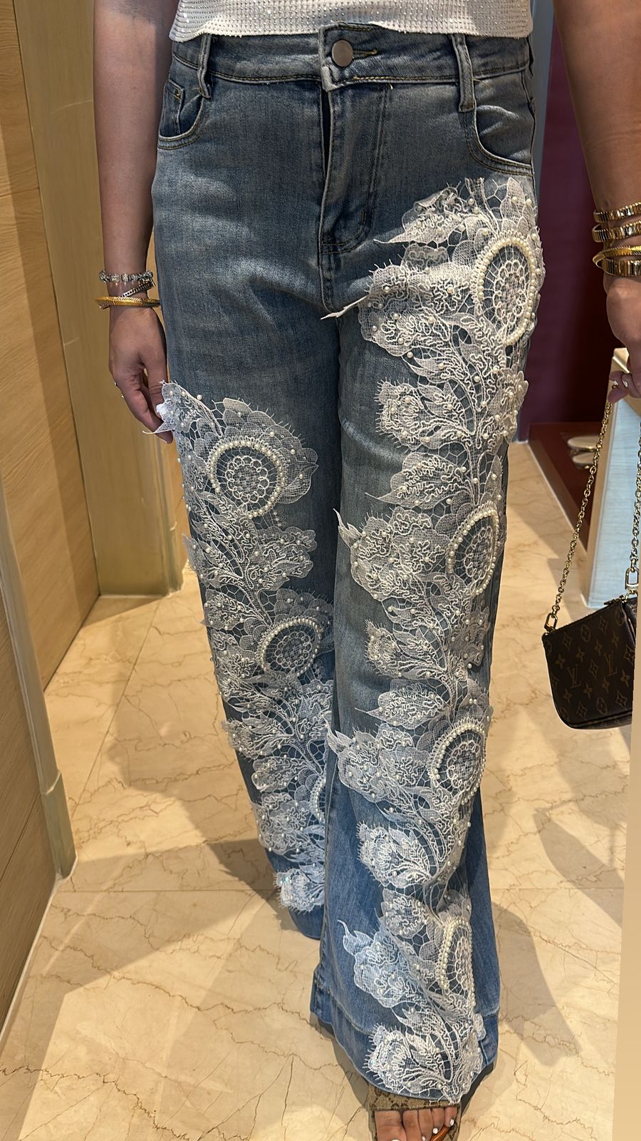 Lace Pearl wale Denim
