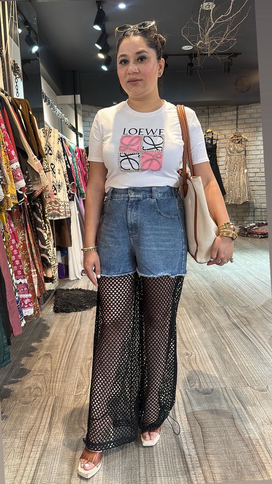 Net wale Denim