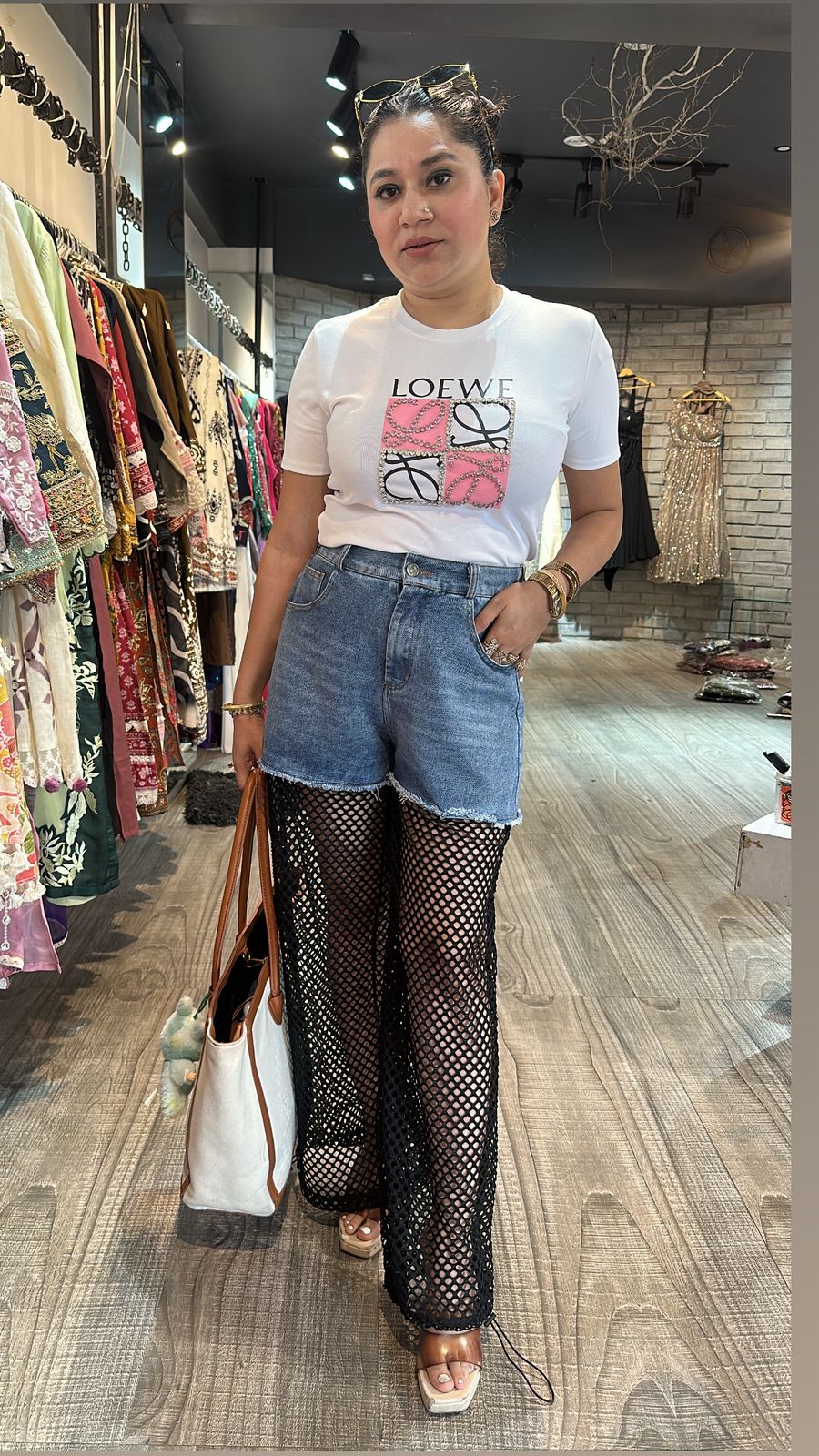 Net wale Denim