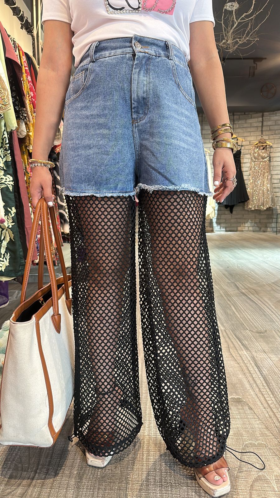 Net wale Denim