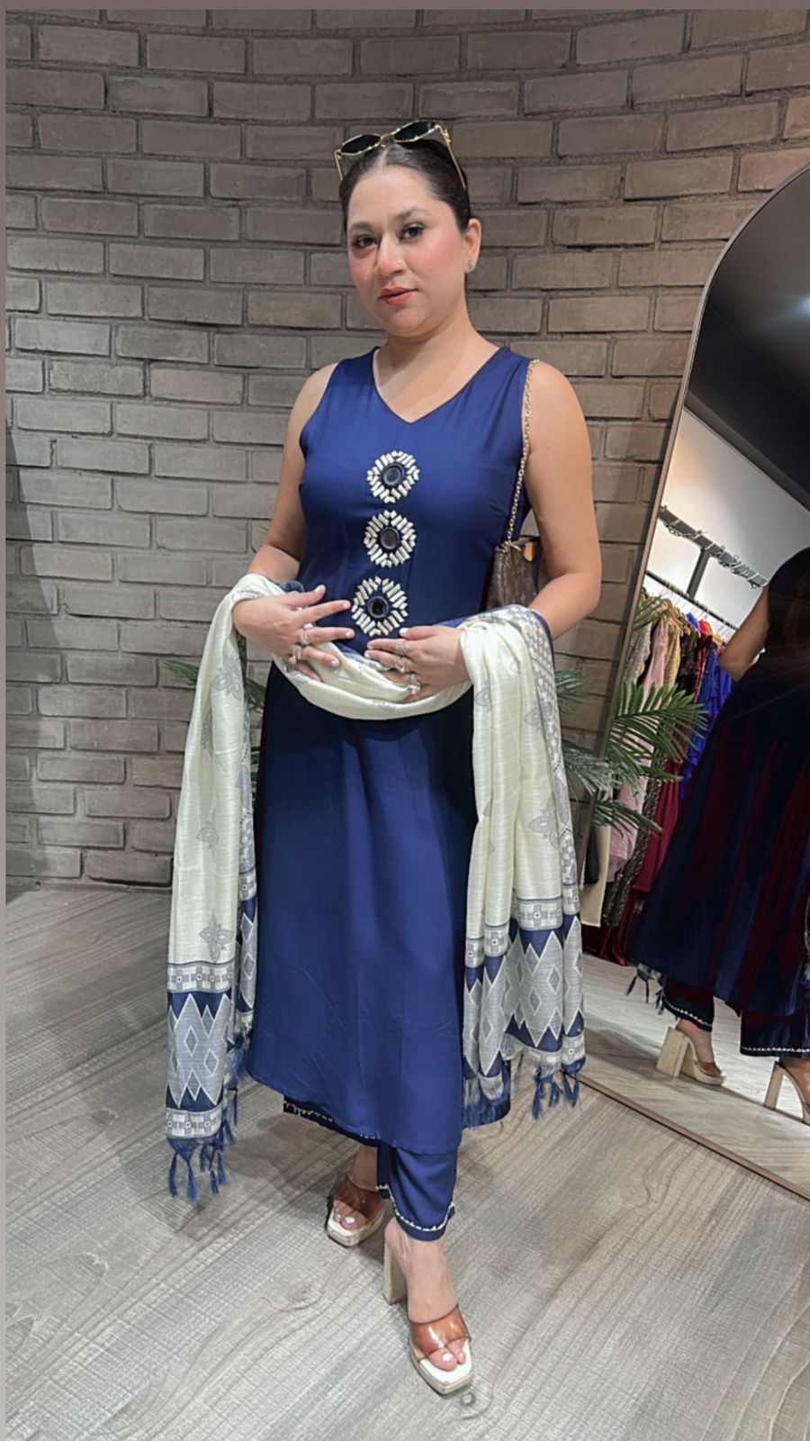 Zaral Royal Blue Mirror suit