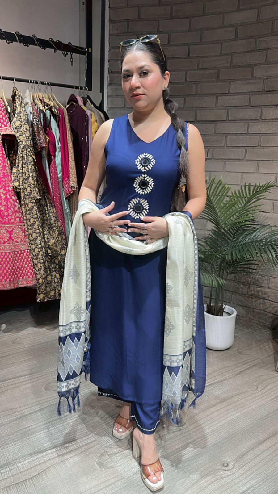 Zaral Royal Blue Mirror suit