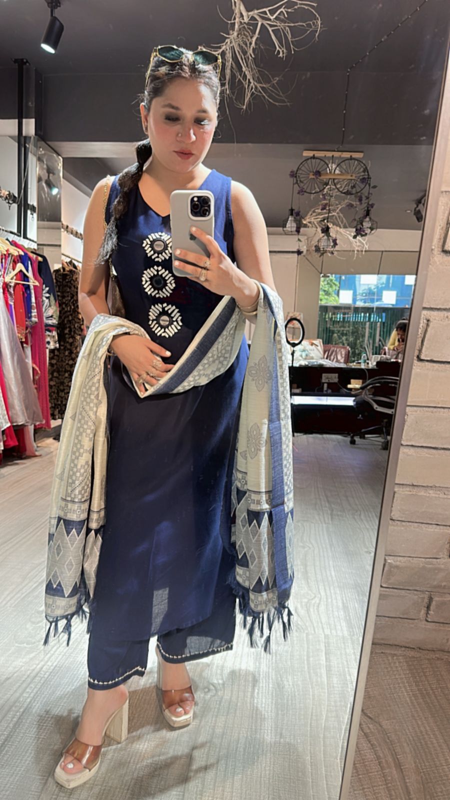 Zaral Royal Blue Mirror suit