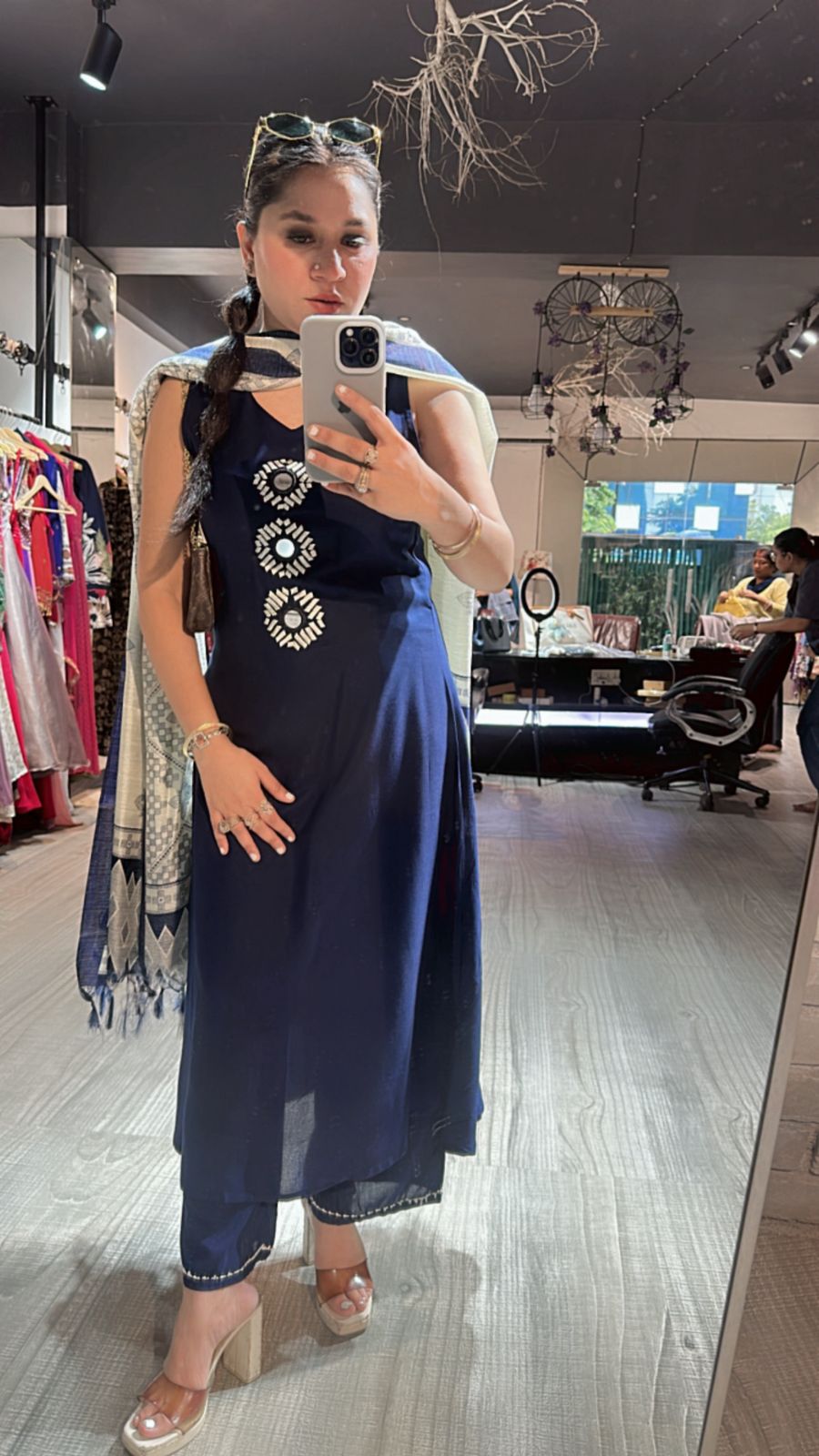 Zaral Royal Blue Mirror suit