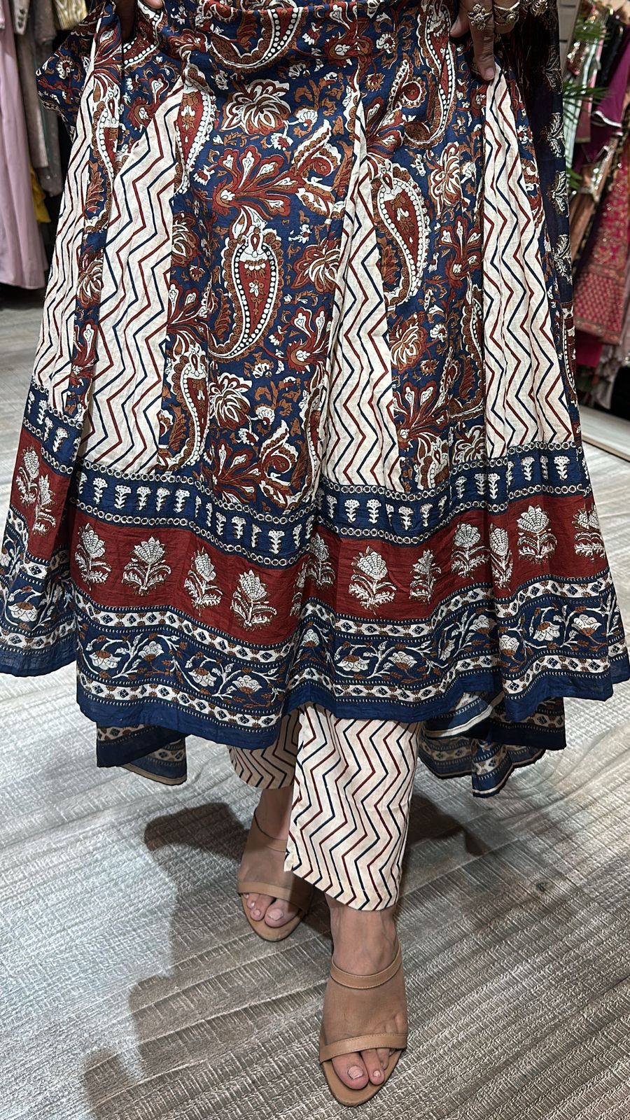 Udaipur Mahroon Digital Anarkali