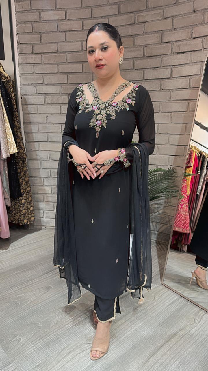 Noorani Black Designer suit