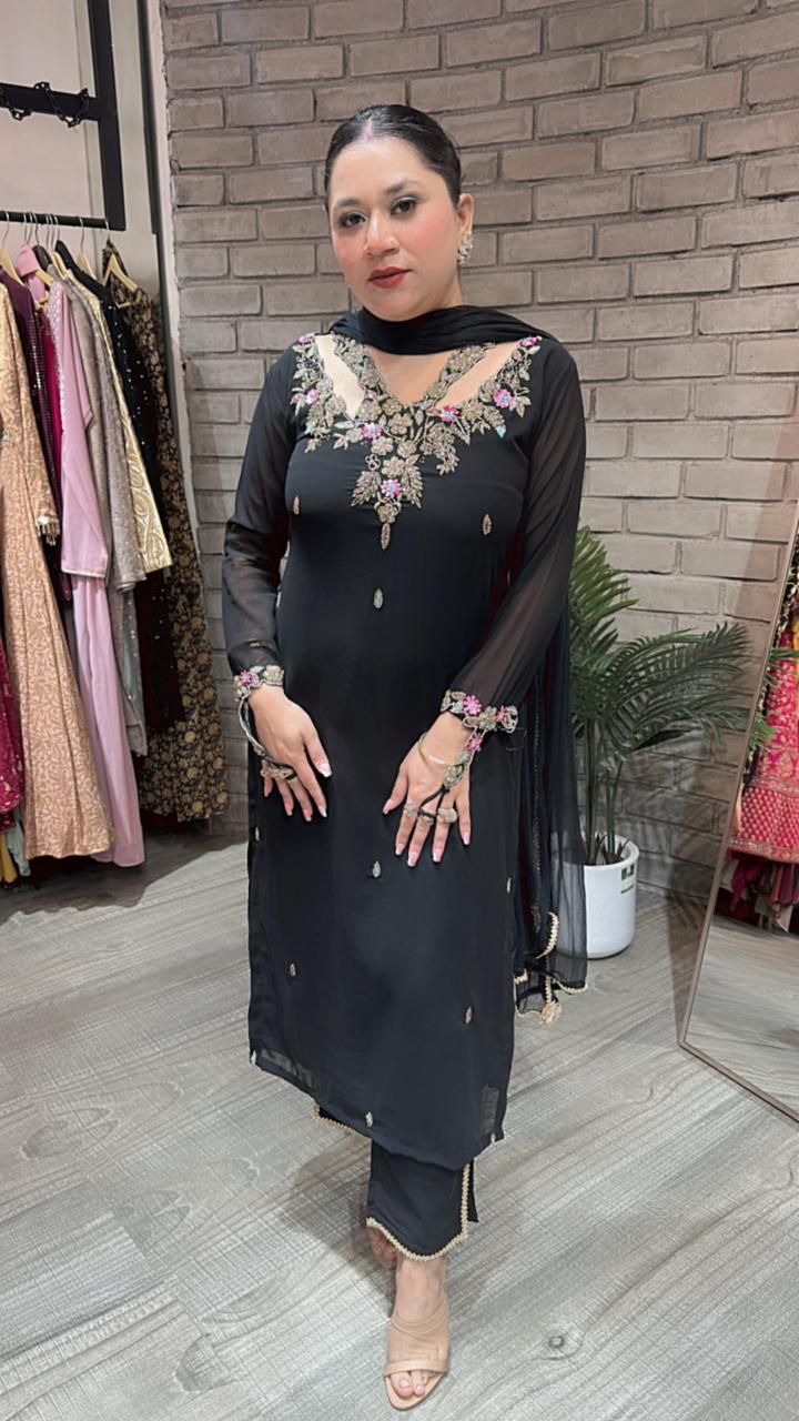 Noorani Black Designer suit