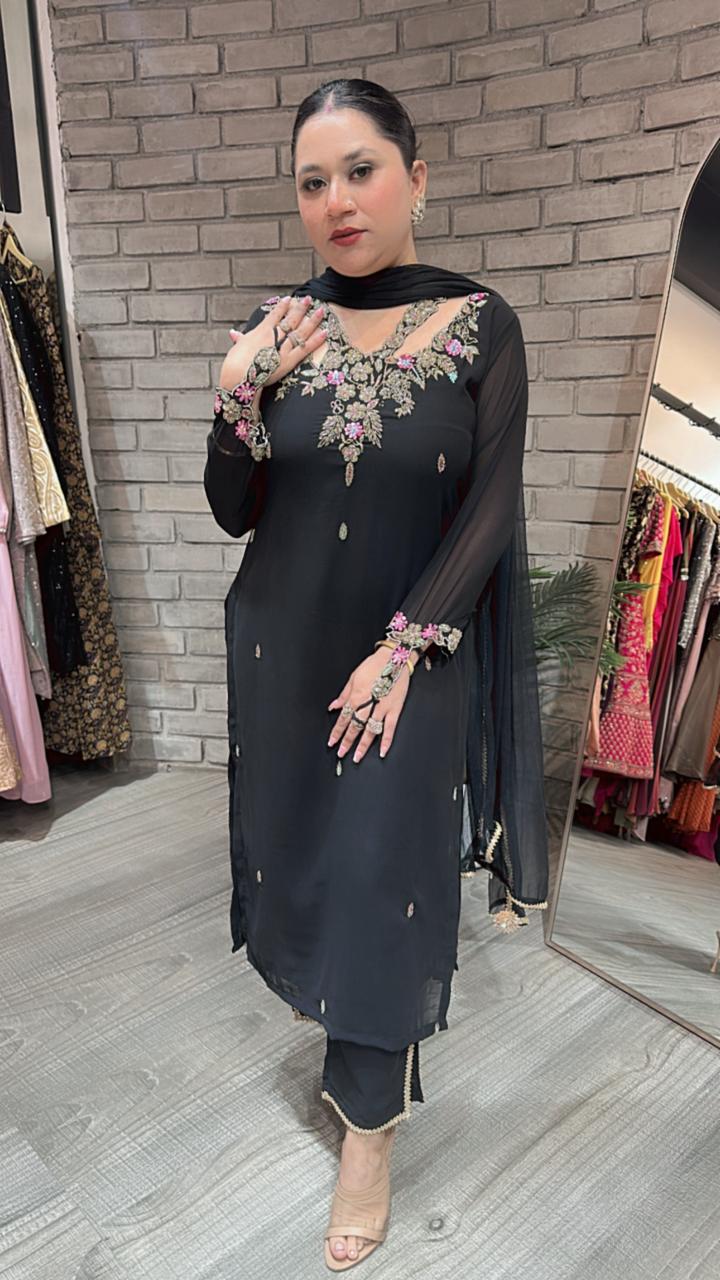 Noorani Black Designer suit