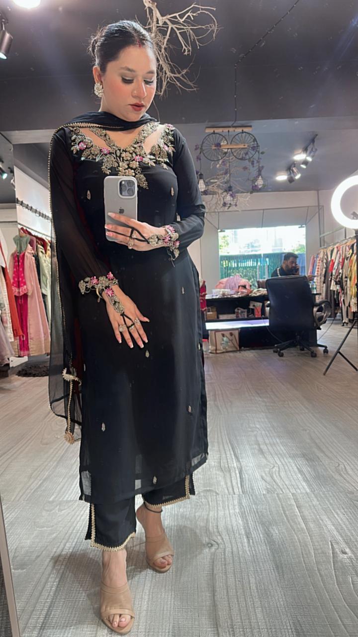 Noorani Black Designer suit