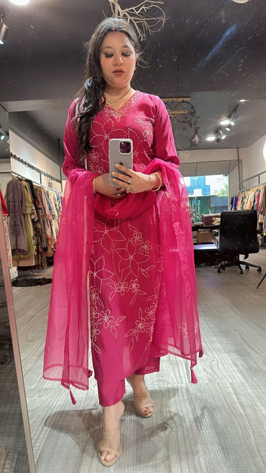Bershka Raddish Thread Work Suit