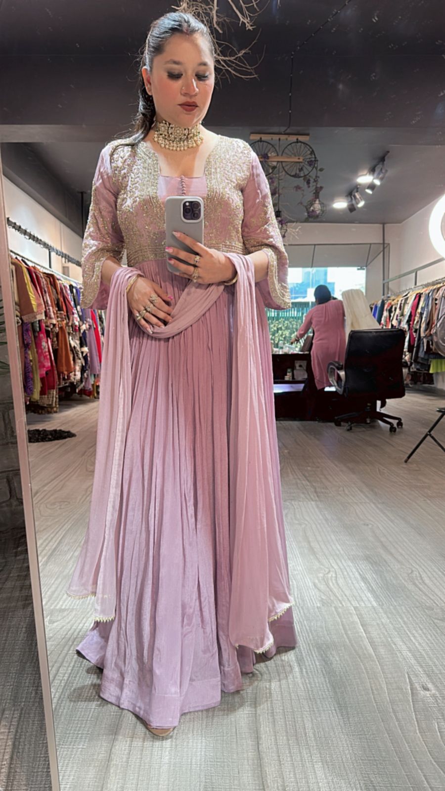 Hayatt katdana Lavander Anarkali