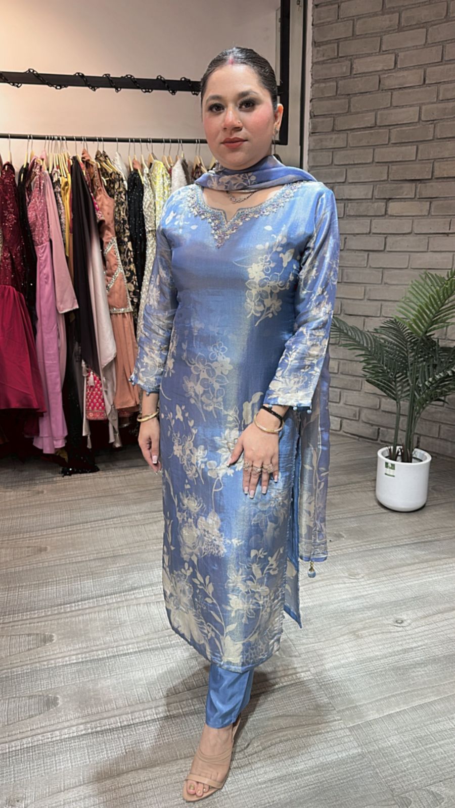 Topaz Blue Shimmer Digital Suit