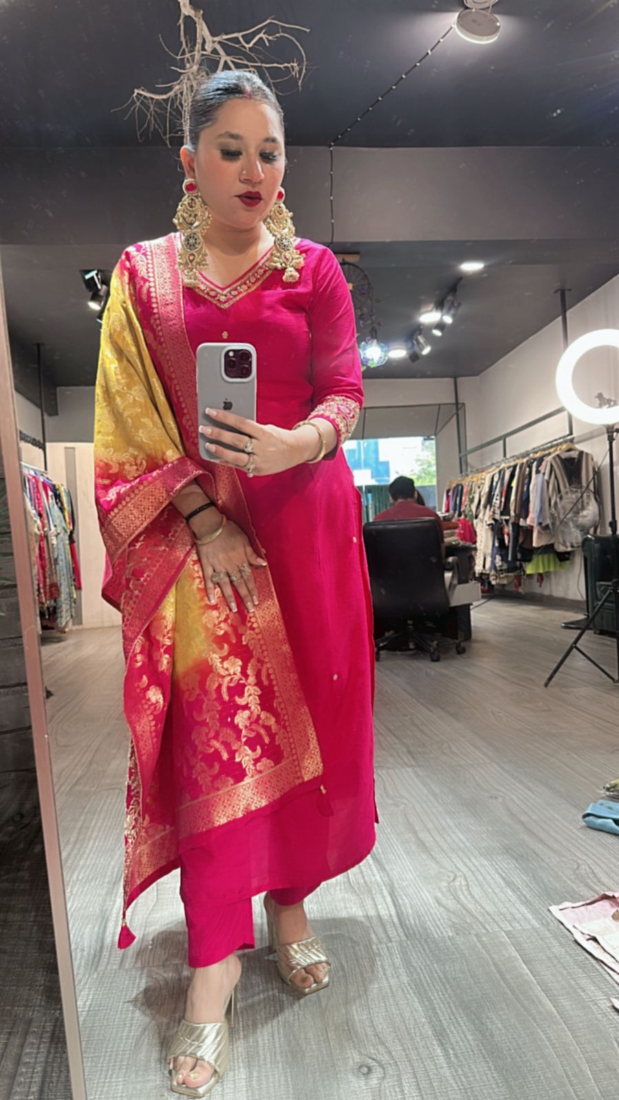 Shingar Foshia pink Dupatta Suit