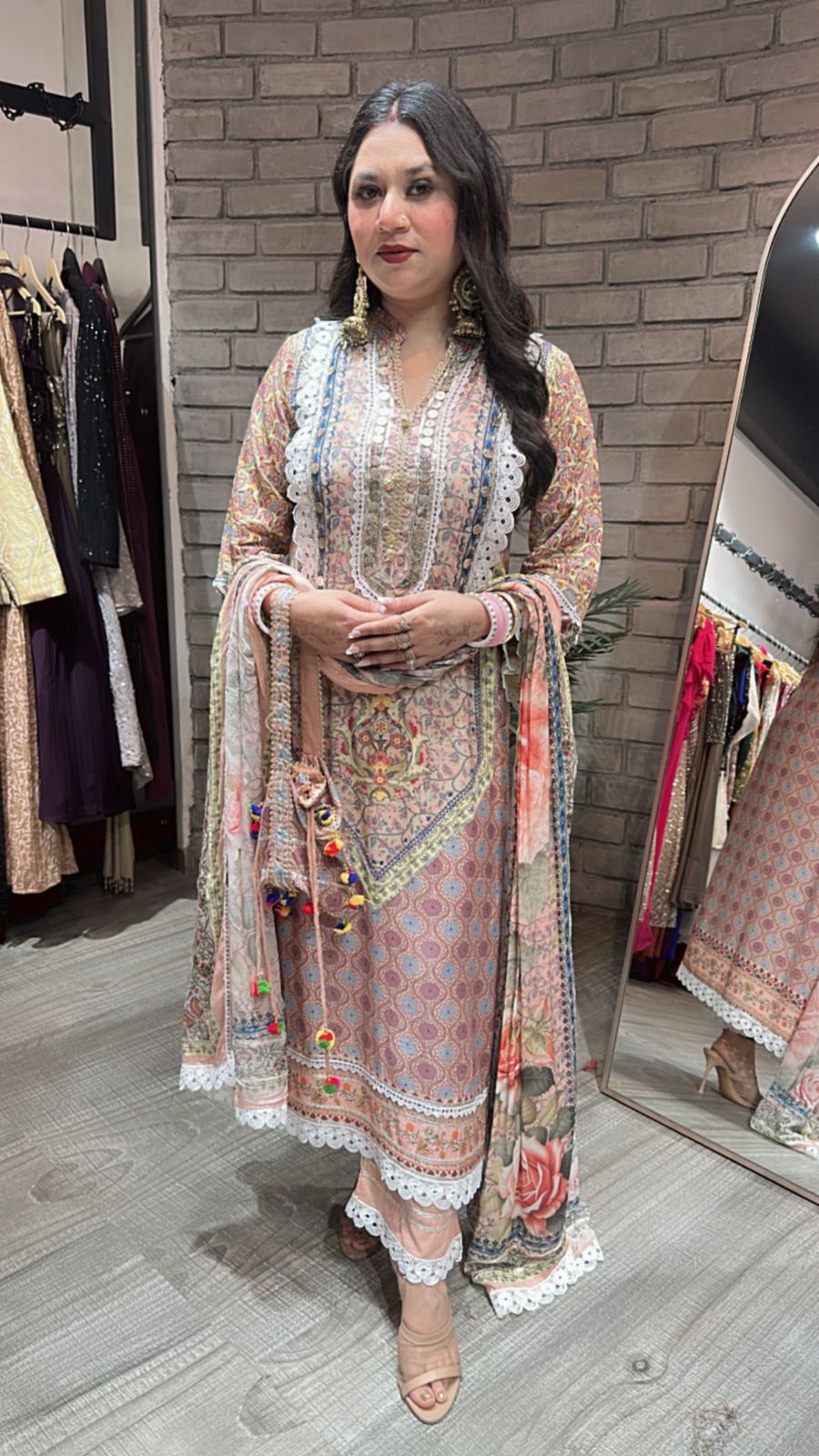 Kabutar Digital Lace Designer suit