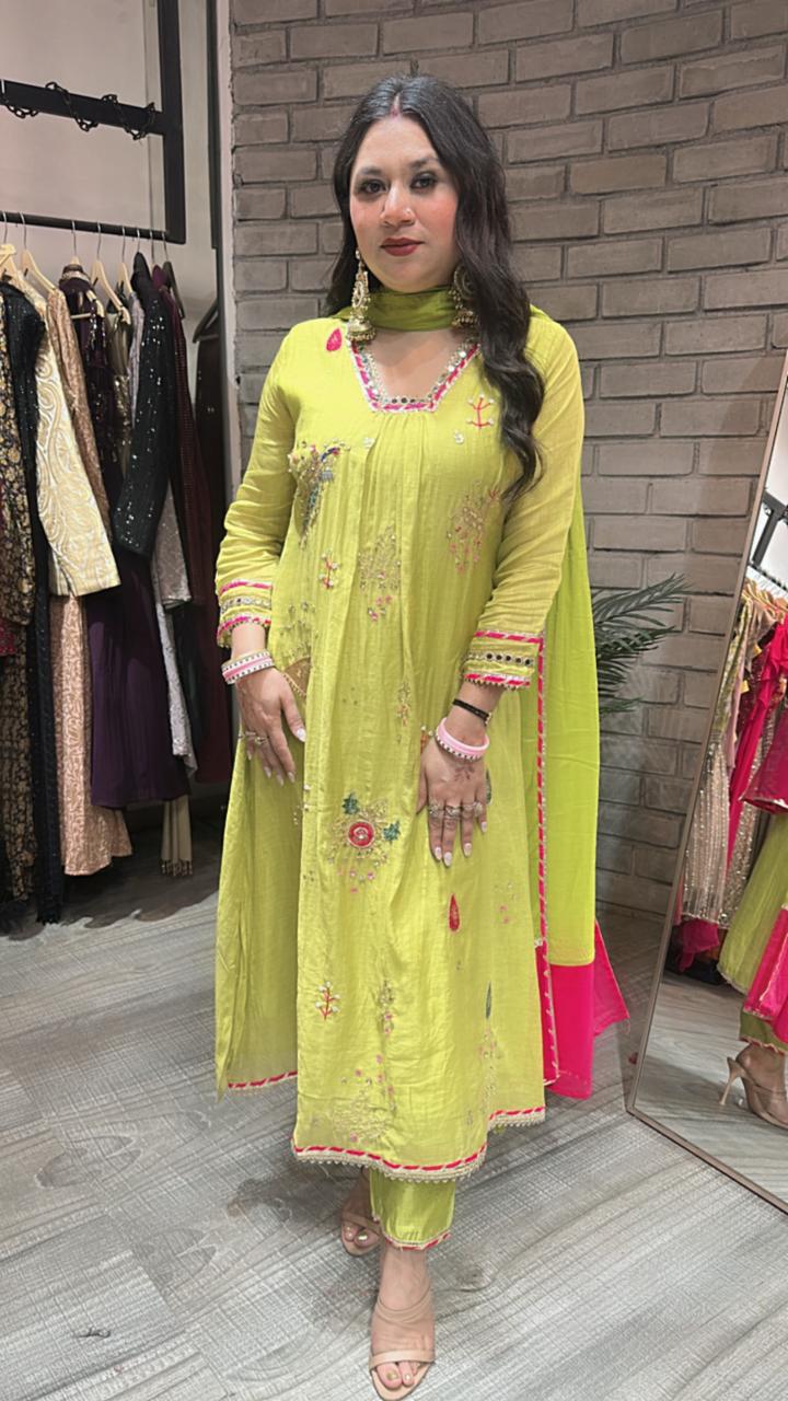 Sanobar parrot Aline Designer suit