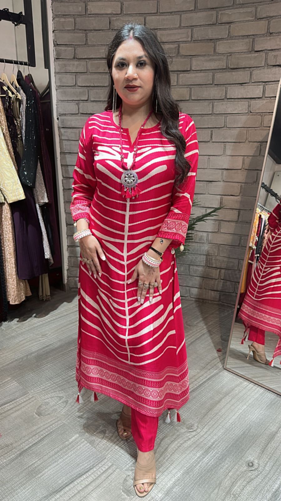 Nitya Red Tunic set with Neckpc