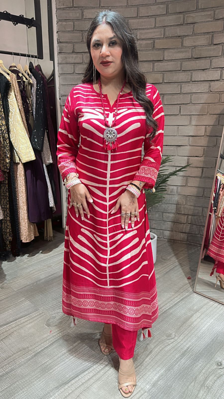 Nitya Red Tunic set with Neckpc