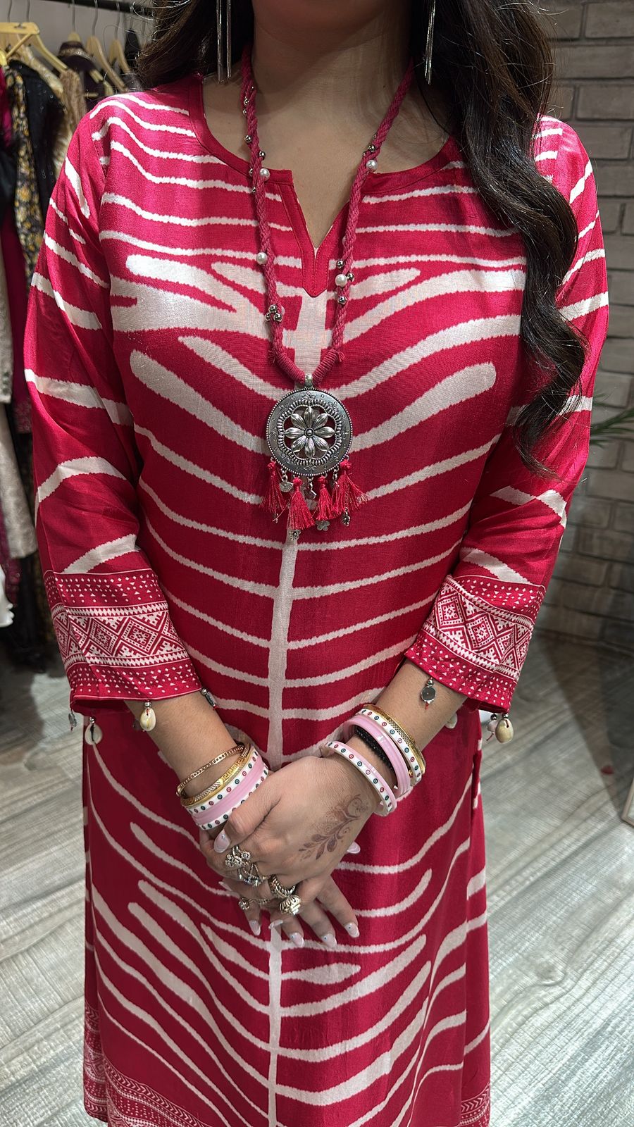 Nitya Red Tunic set with Neckpc