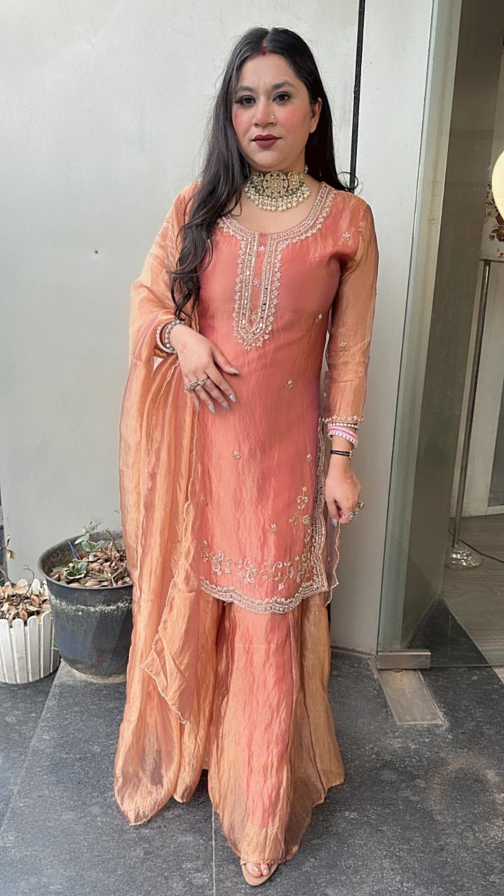 Tilak Rust Hand work Designer Suit