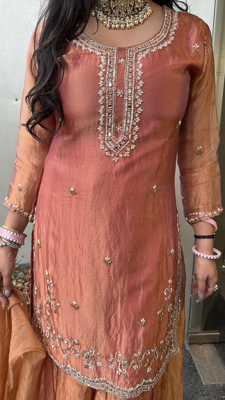 Tilak Rust Hand work Designer Suit