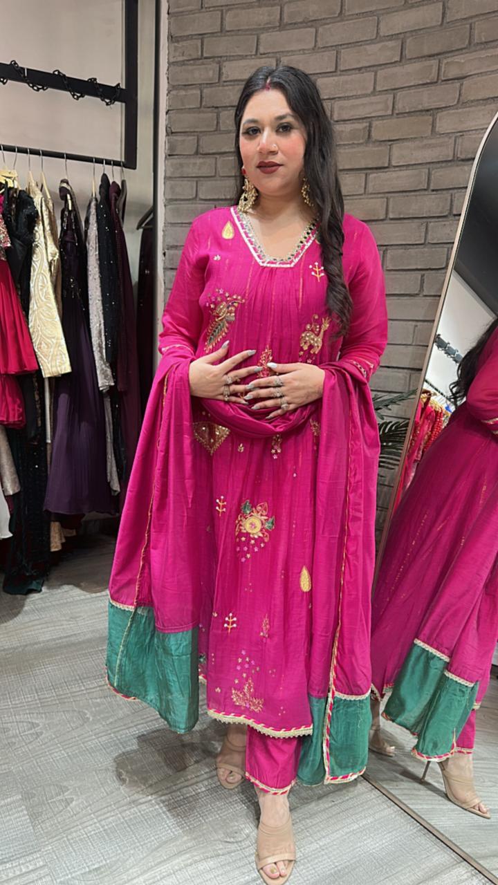 Sanobar Magenta Aline Designer suit