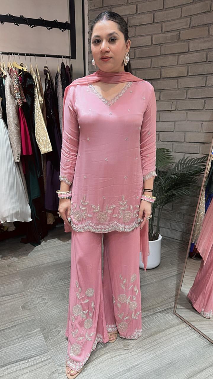 Jalebi onion Pink katdana suit