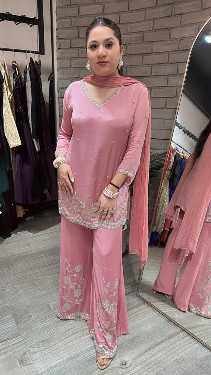 Jalebi onion Pink katdana suit