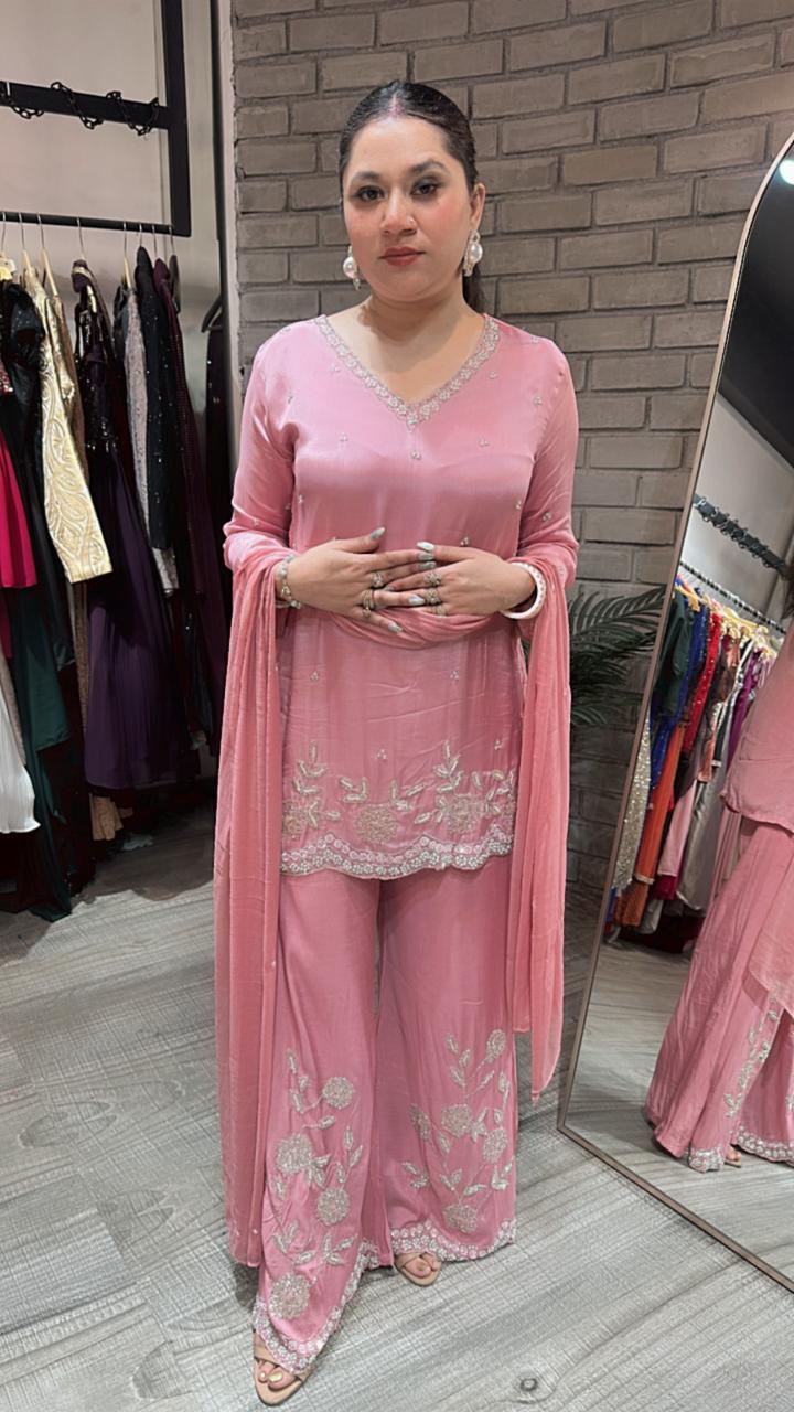 Jalebi onion Pink katdana suit