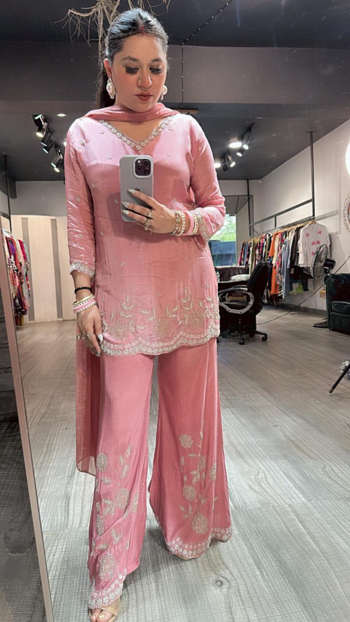Jalebi onion Pink katdana suit