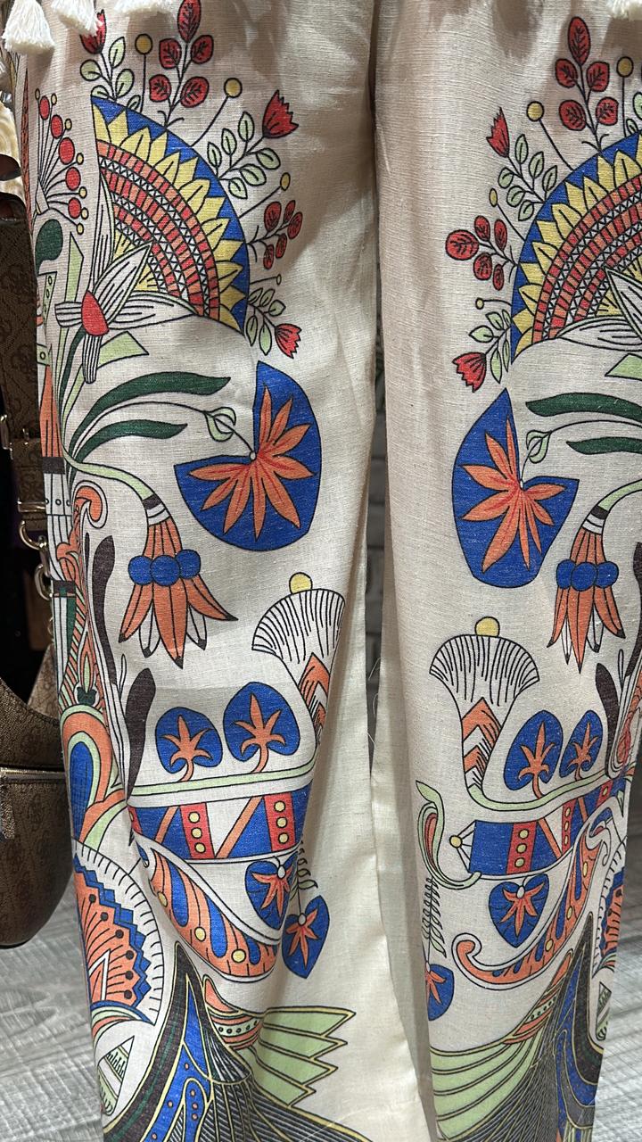 Jhilmil Elictric Blue printed pants cordset