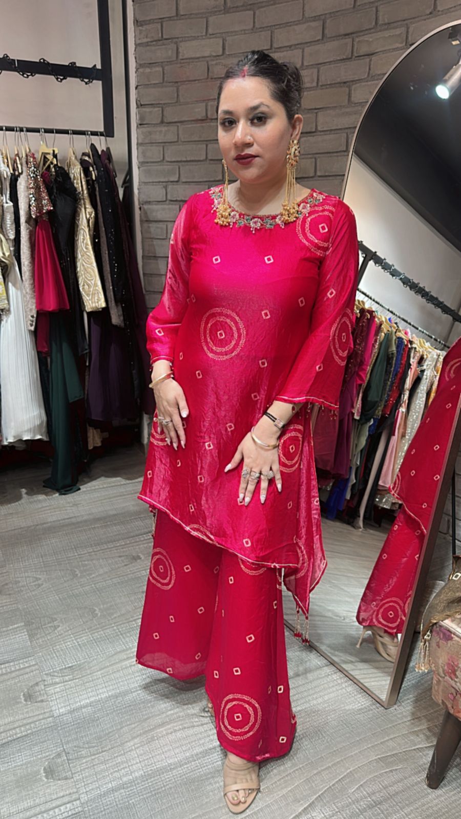 Bismil ke mehfil Hot Pink Cordset