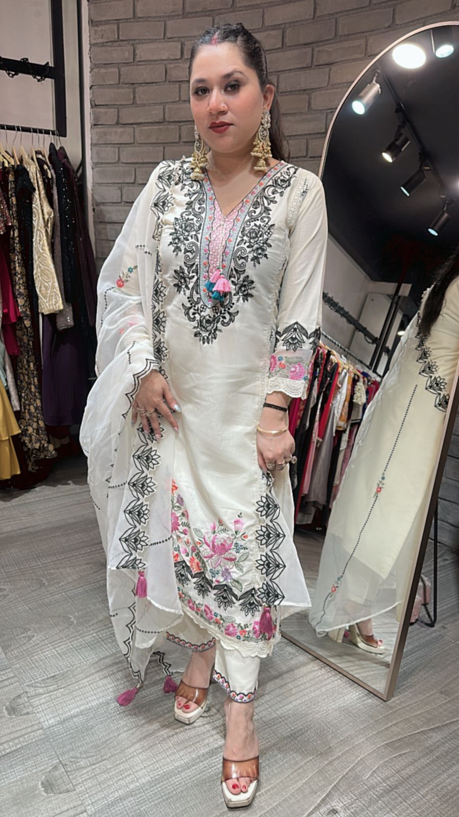 Aheli Ivory Thread work Suit