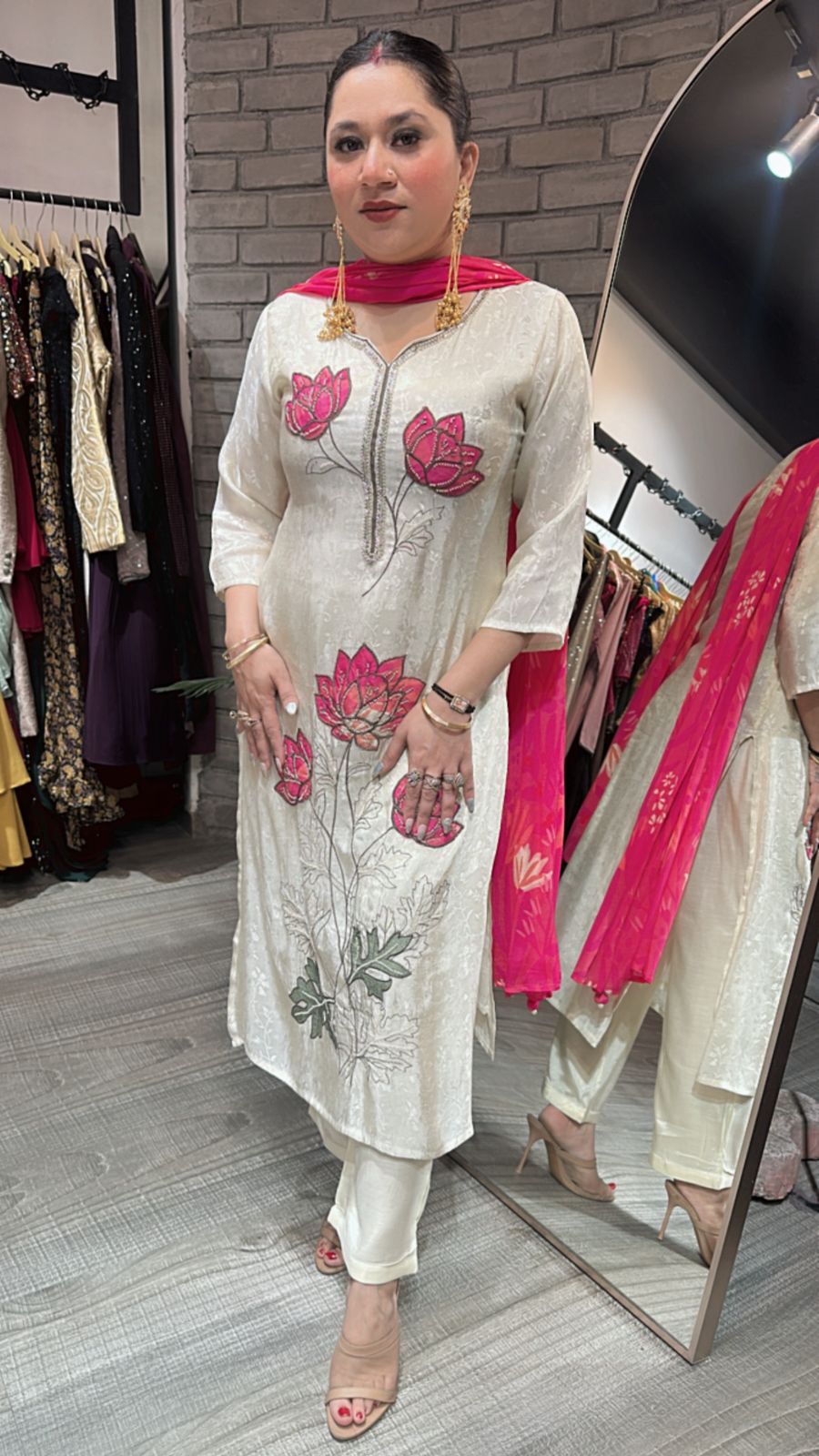 Ibadat Ivory Thread work Katdana Suit