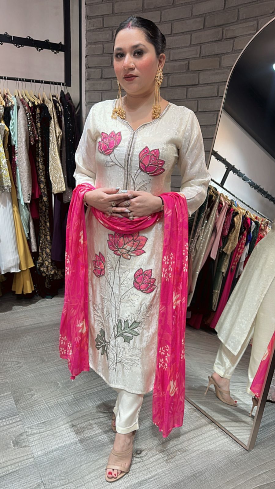 Ibadat Ivory Thread work Katdana Suit