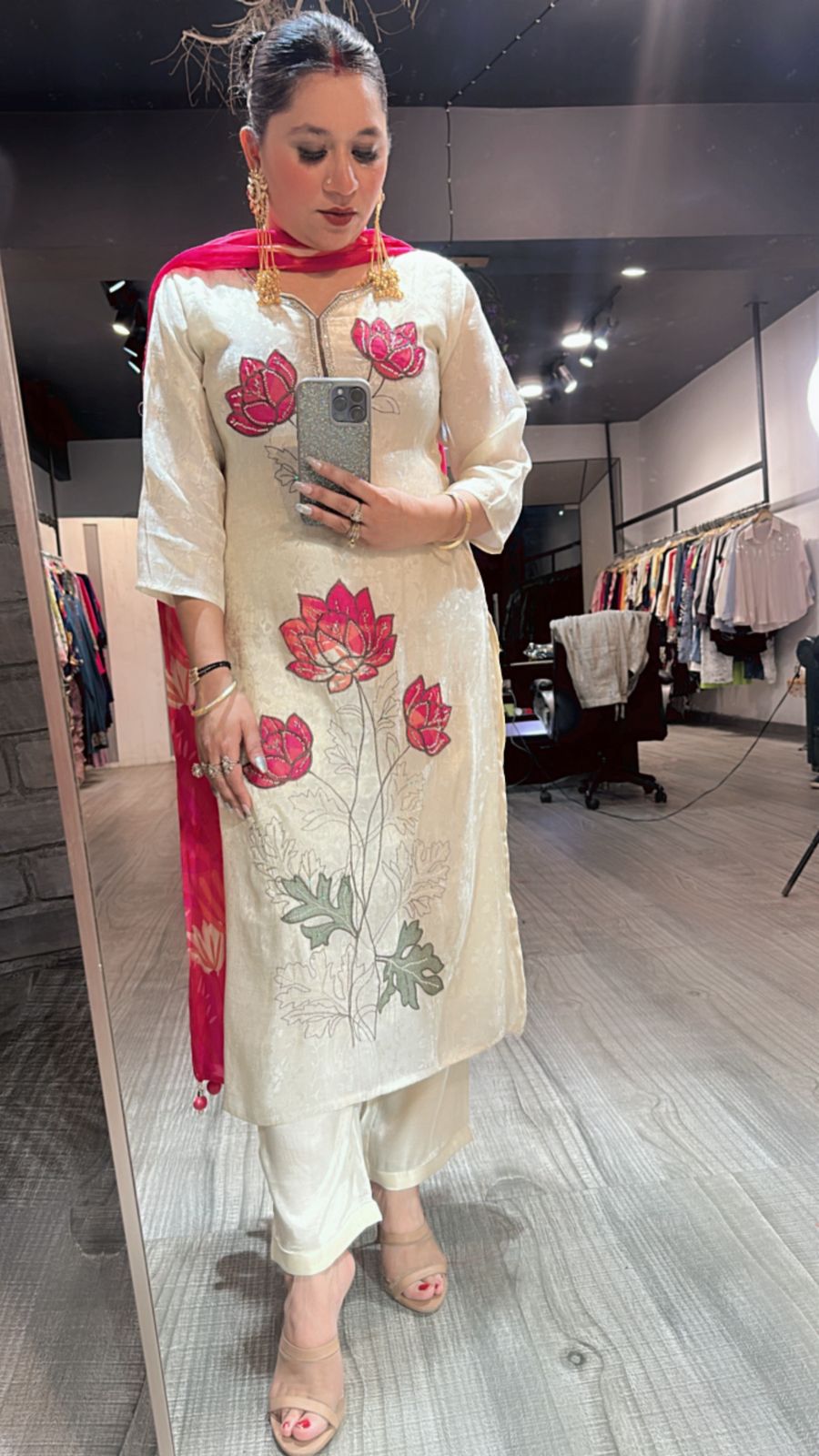 Ibadat Ivory Thread work Katdana Suit