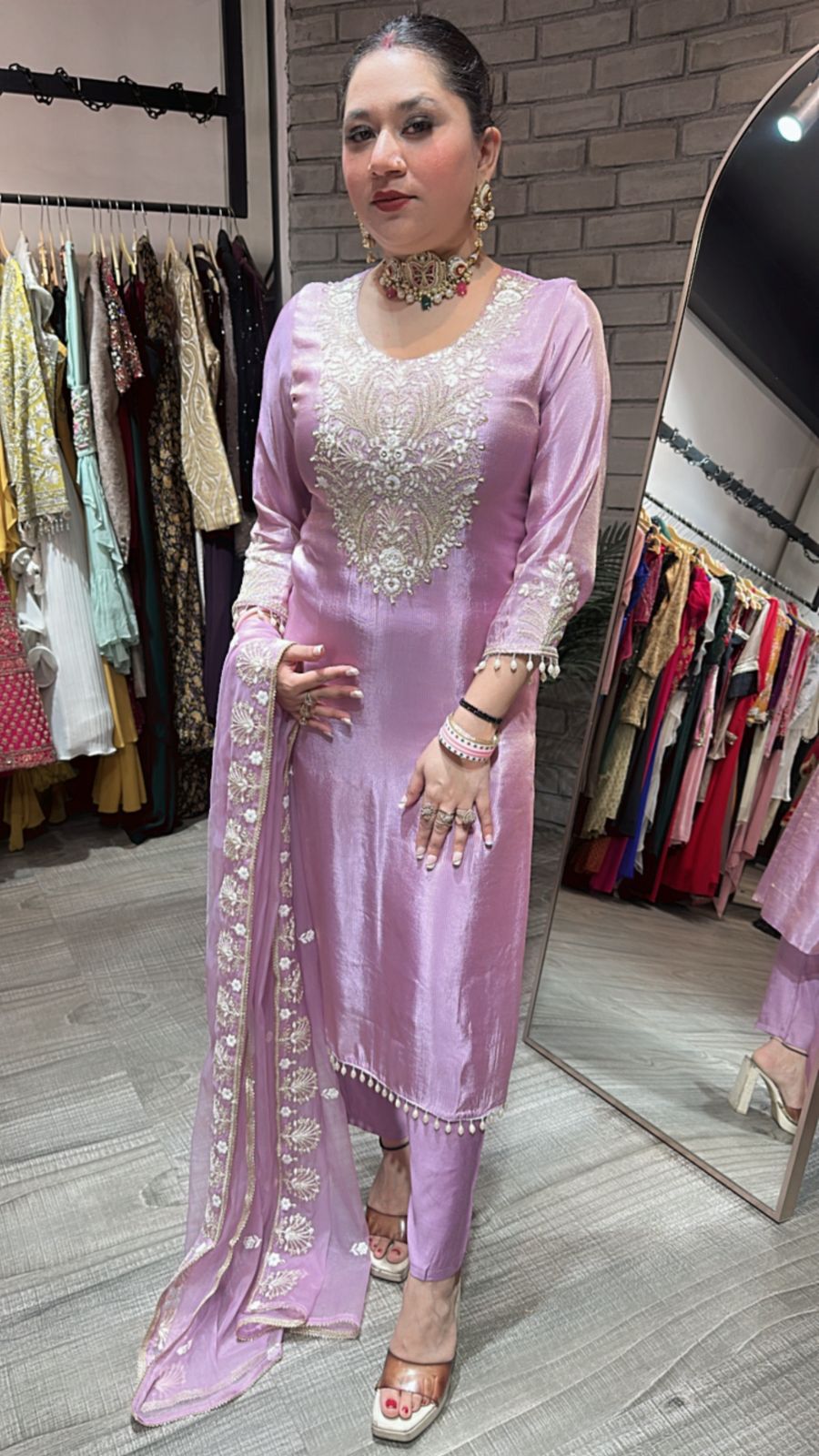 Kesariya Lavander Designer suit