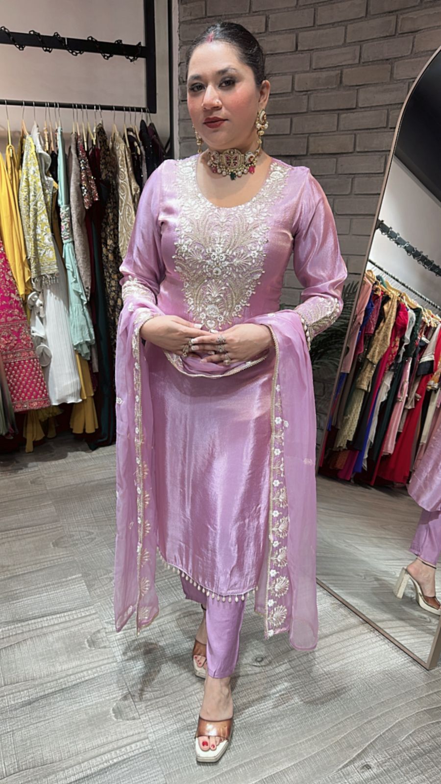 Kesariya Lavander Designer suit