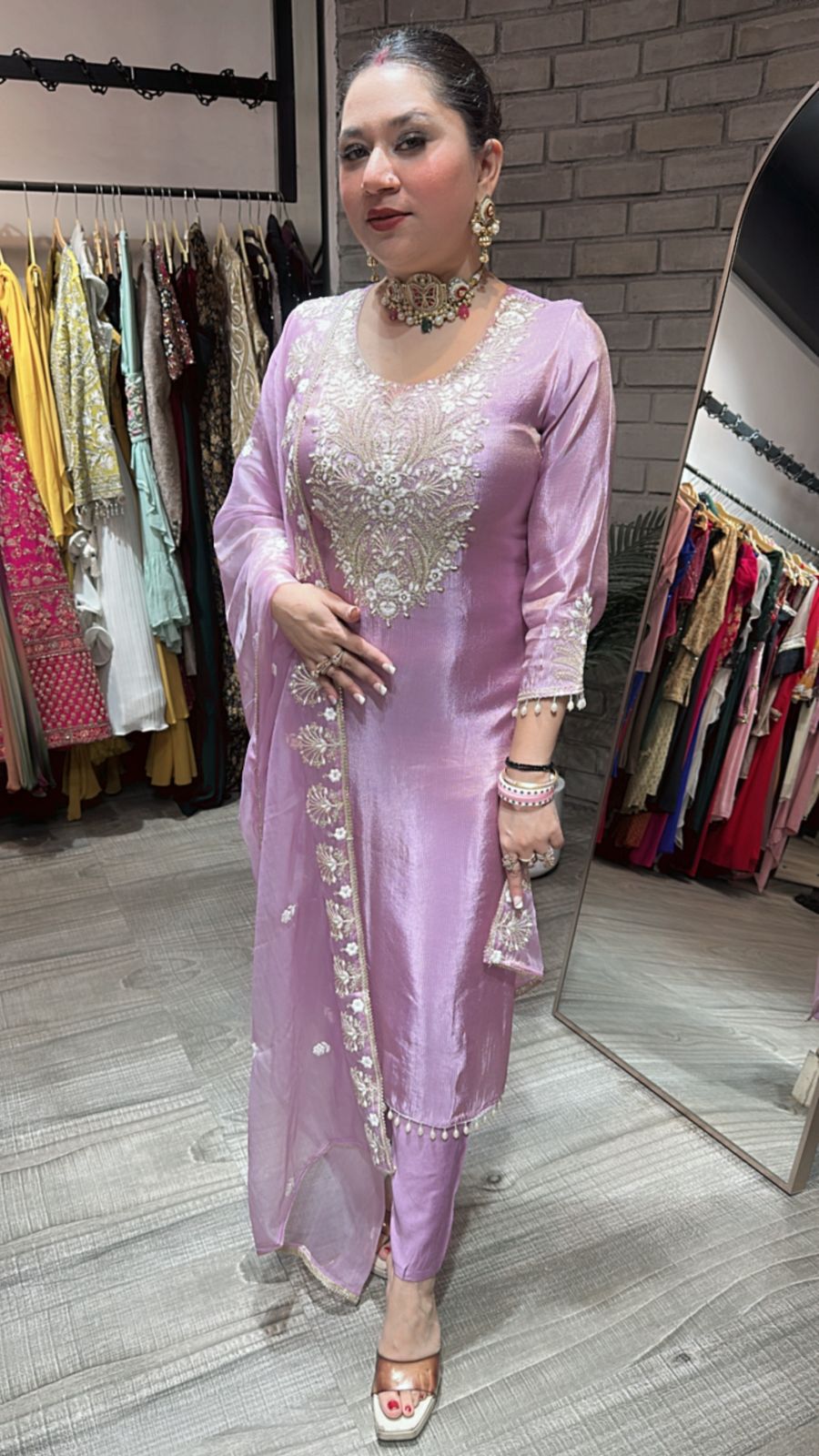 Kesariya Lavander Designer suit