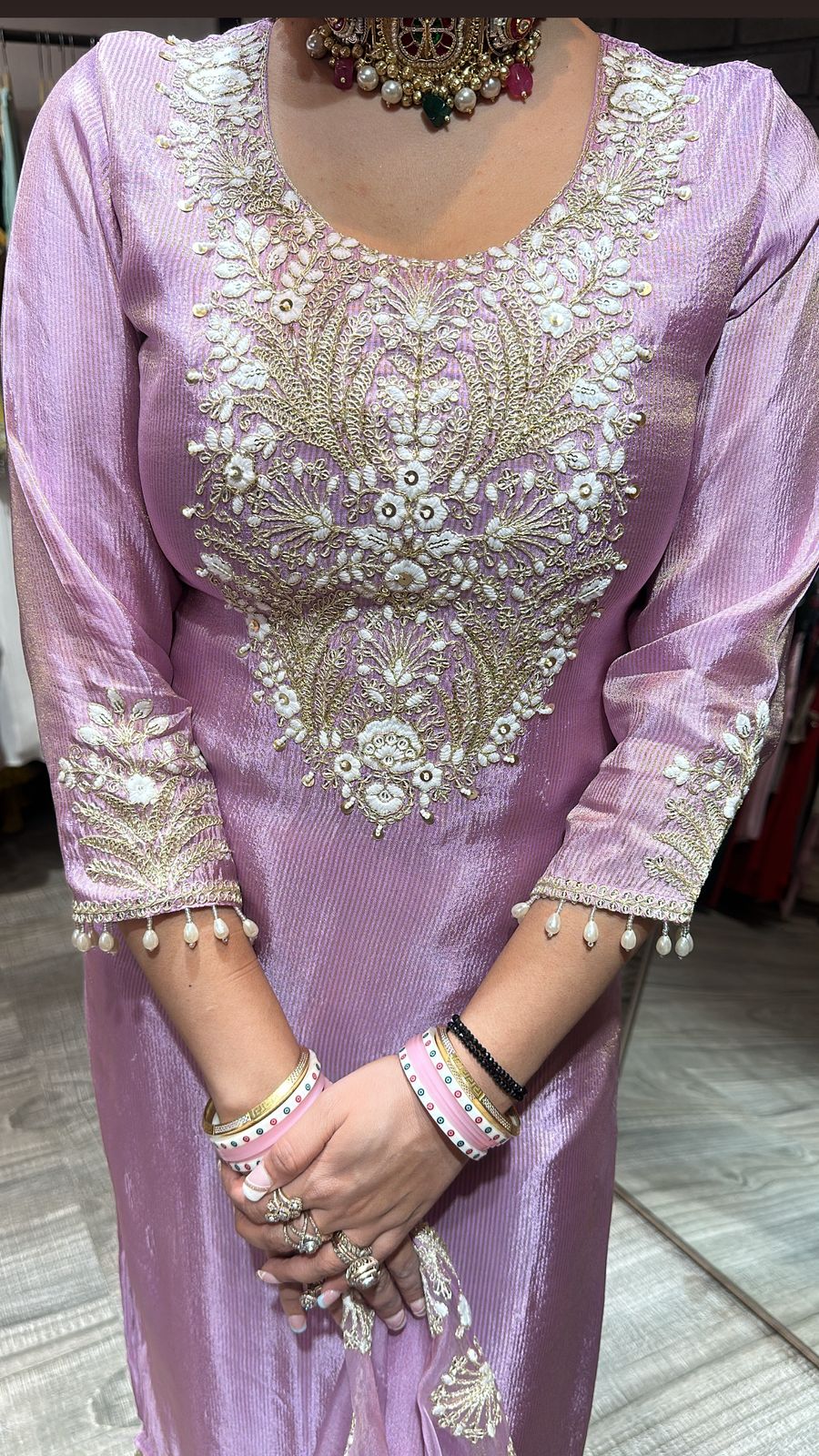 Kesariya Lavander Designer suit