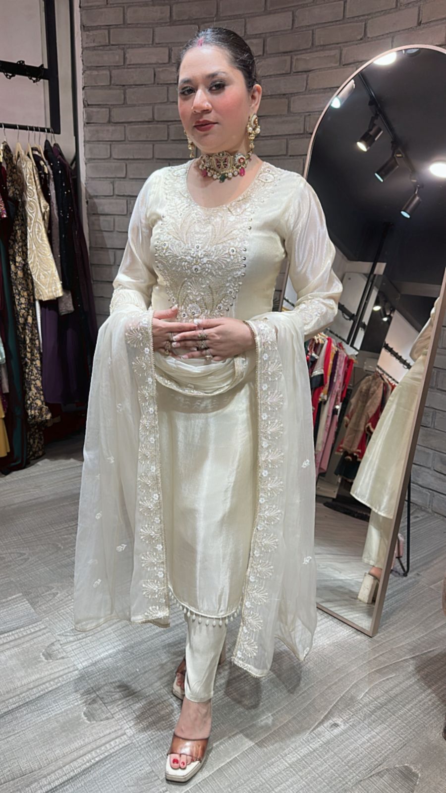 Kesariya Ivory Designer suit