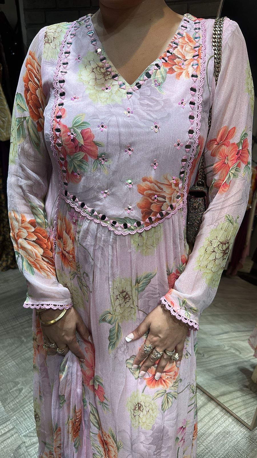 Canberry pink Aline Digital Suit