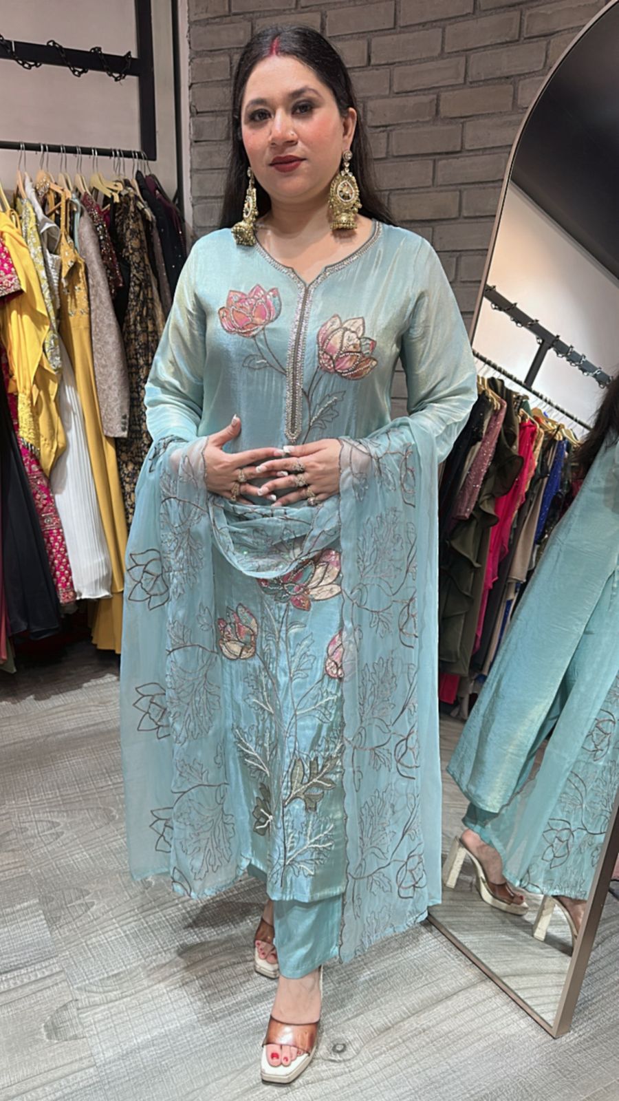 Sanskrit Lotus 🪷 Thread work Suit