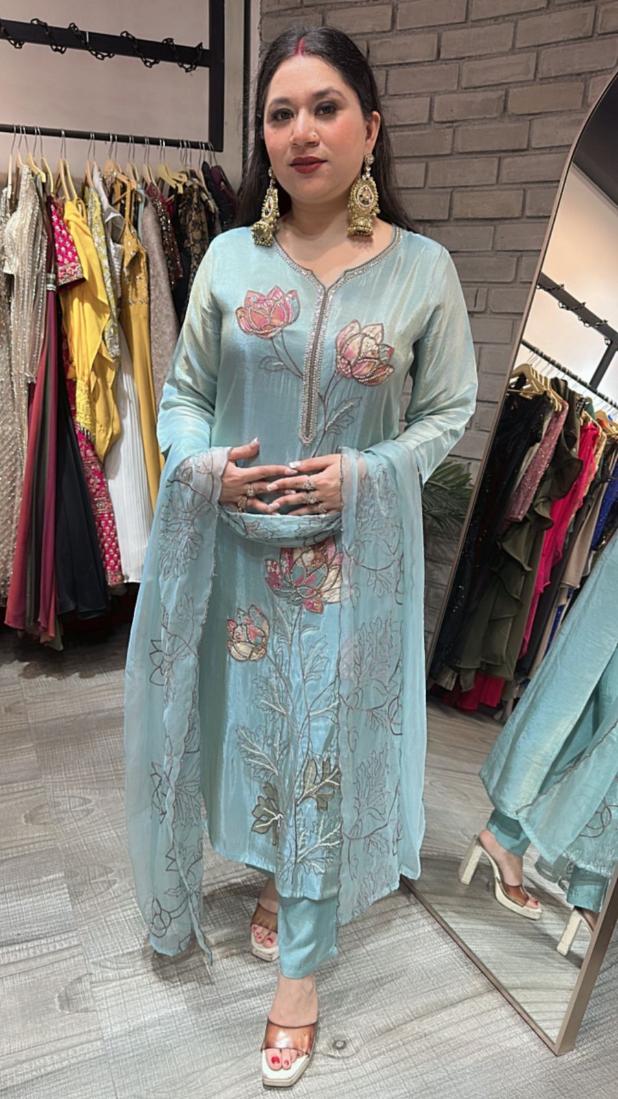 Sanskrit Lotus 🪷 Thread work Suit