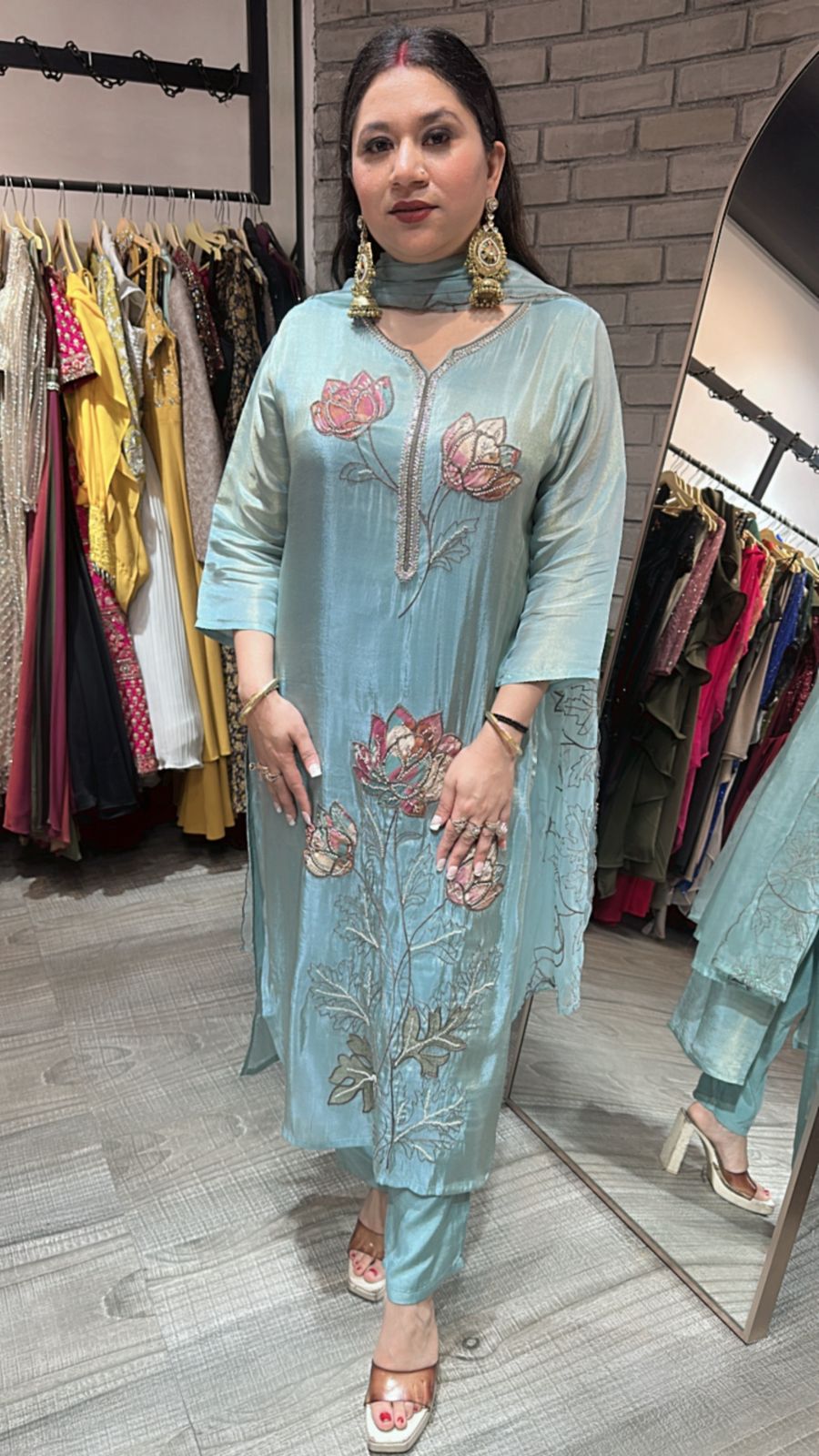 Sanskrit Lotus 🪷 Thread work Suit