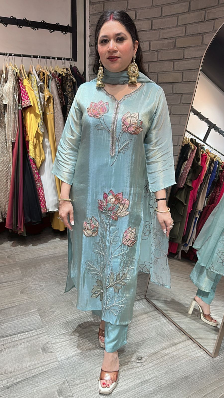 Sanskrit Lotus 🪷 Thread work Suit