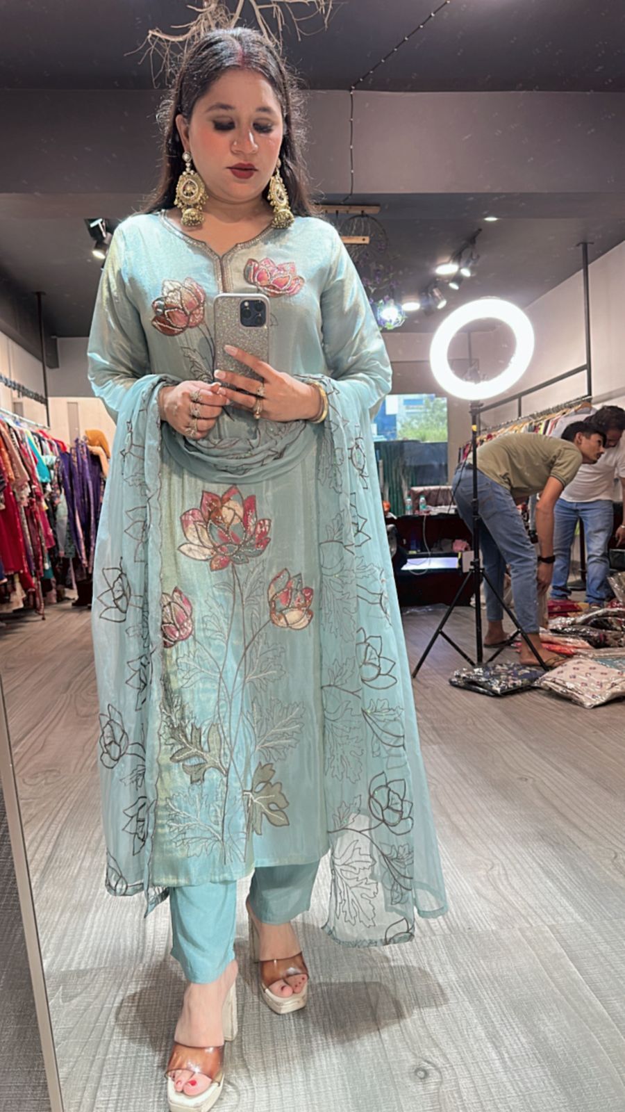 Sanskrit Lotus 🪷 Thread work Suit