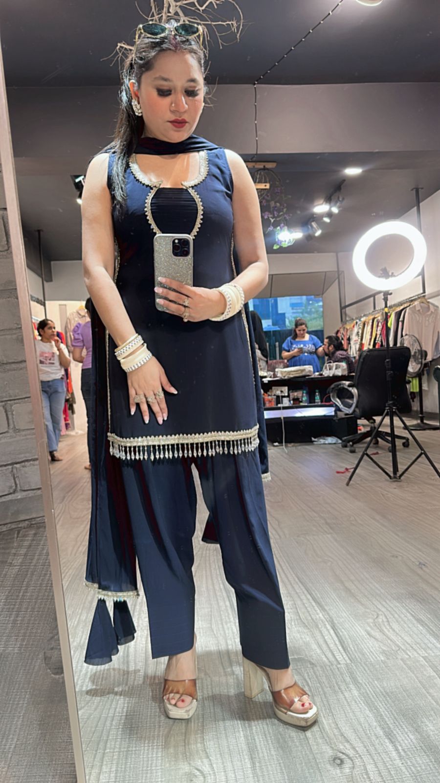 Anas Farsi salwar Navy Blue Suit