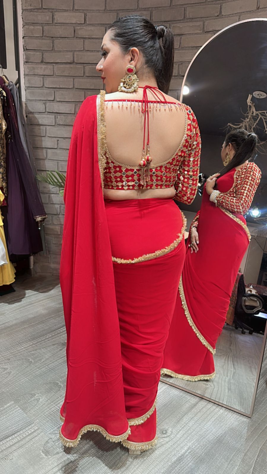 Doli Red Designer Saree