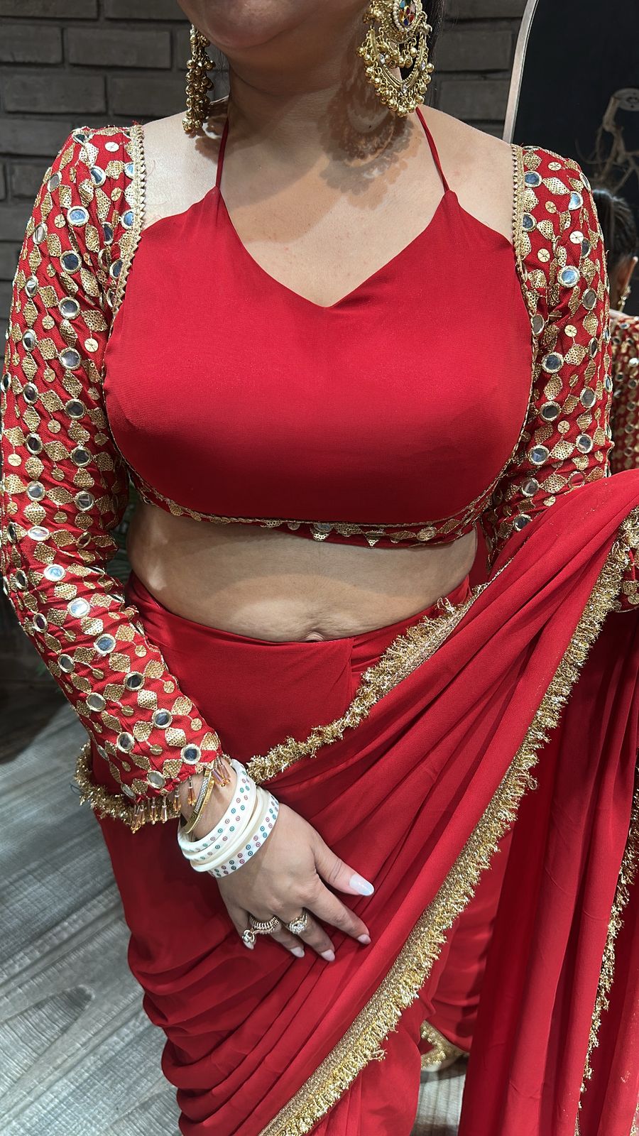 Doli Red Designer Saree